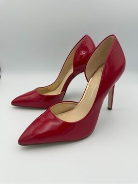 NEW Jessica Simpson Prizma Patent d'Orsay Pumps Red Muse 7.5M